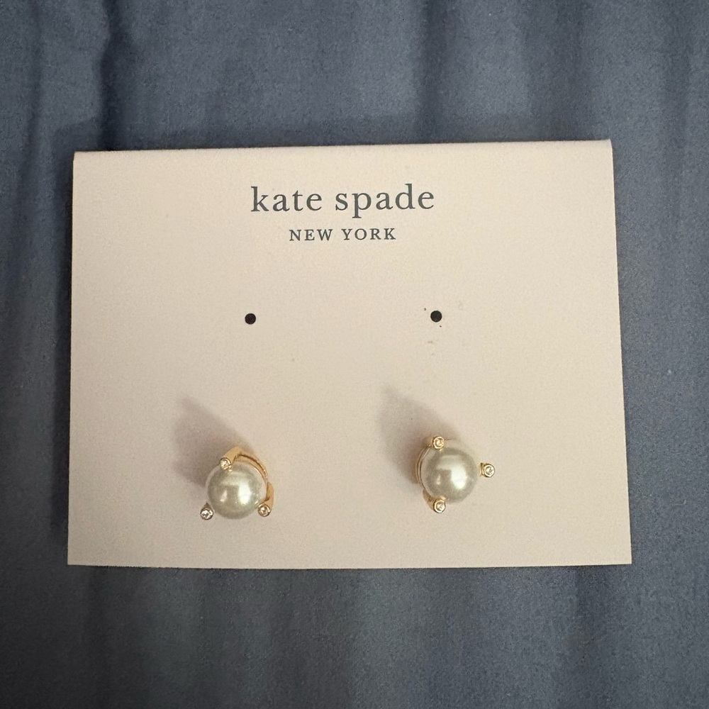 Kate Spade Cream and Gold Stud Earrings